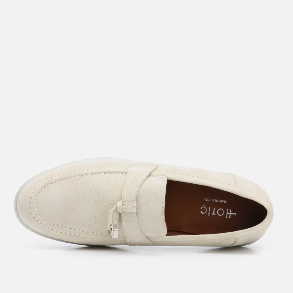 Genuine Leather Beige Men's Loafer