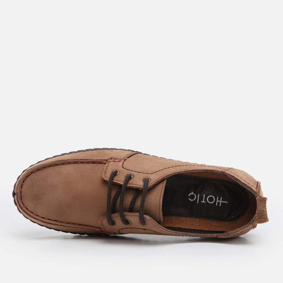 Genuine Leather Sand Beige Men's Casual Shoes