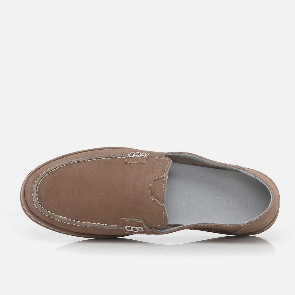 Genuine Leather Beige Men's Loafer