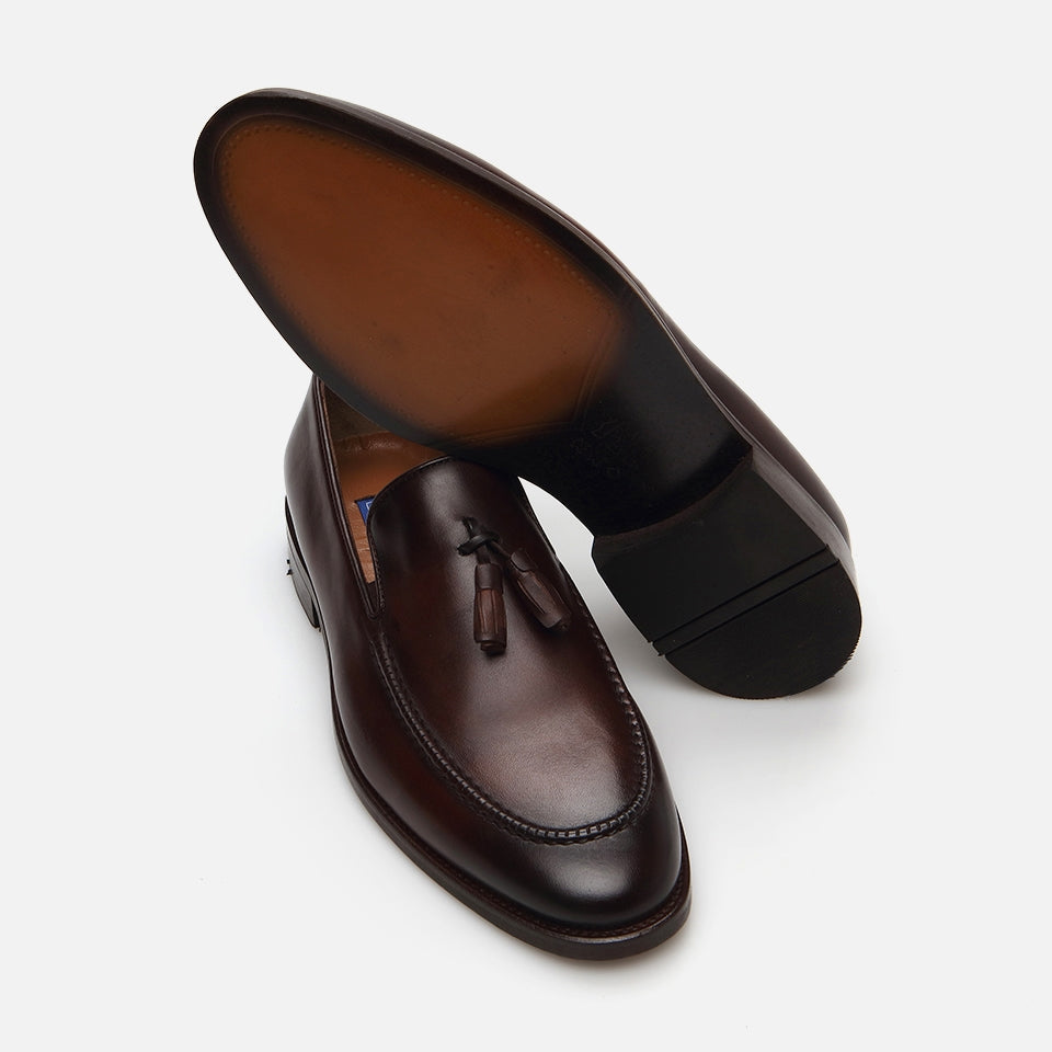 Men's Brown Leather Loafers - Genuine Leather