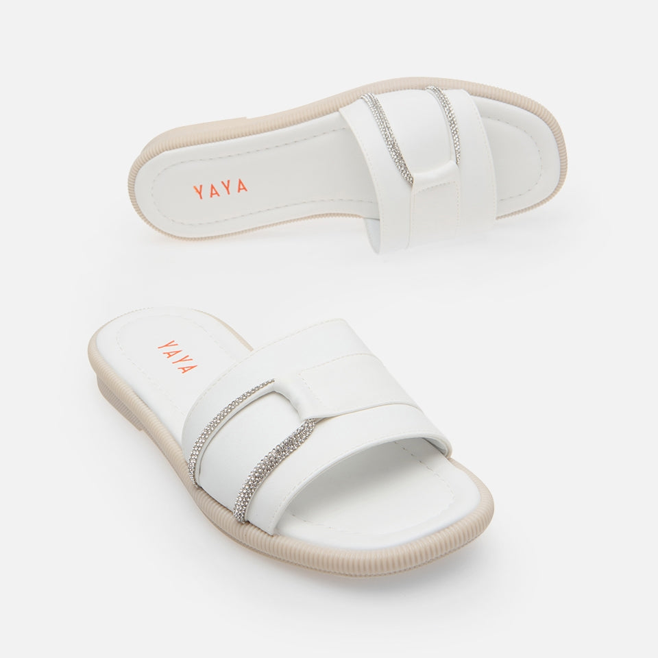 White Yaya Women's Slippers