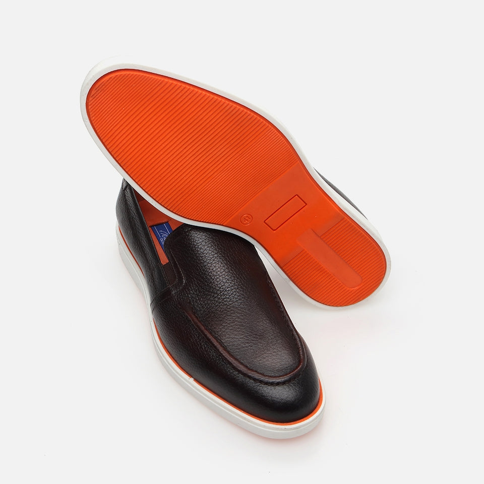 Men's Brown Leather Loafers - Genuine Leather