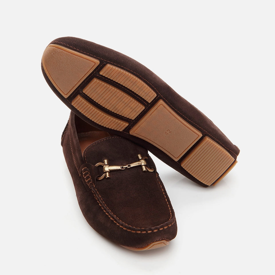 Men's Brown Leather Loafers - Genuine Leather