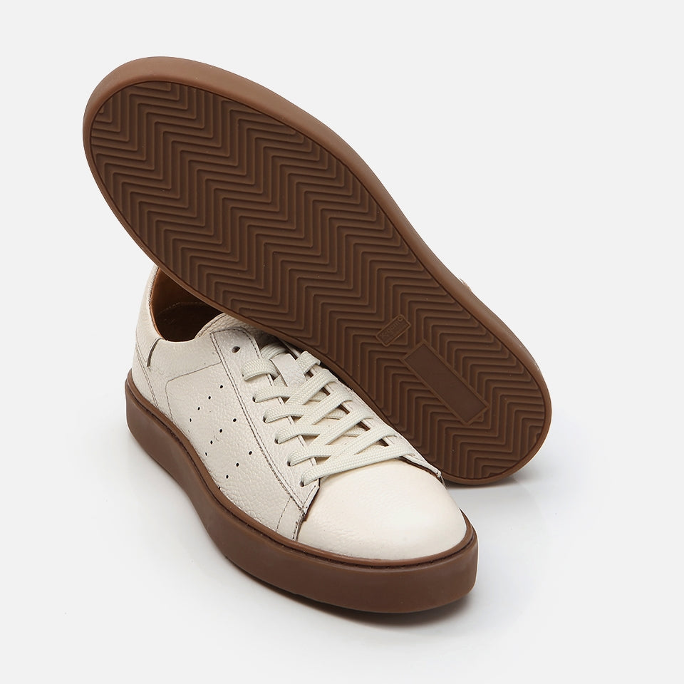 Genuine Leather Beige Men's Casual Shoes