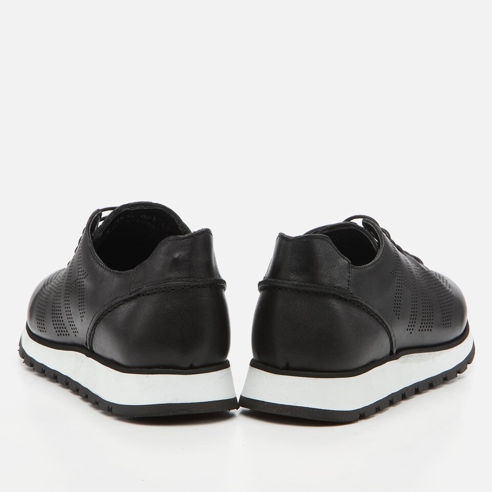 Genuine Leather Black Men's Sports Shoes