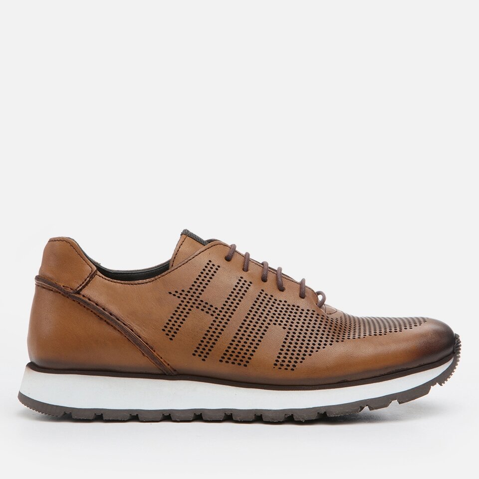 Genuine Leather Tan Men's Sneakers