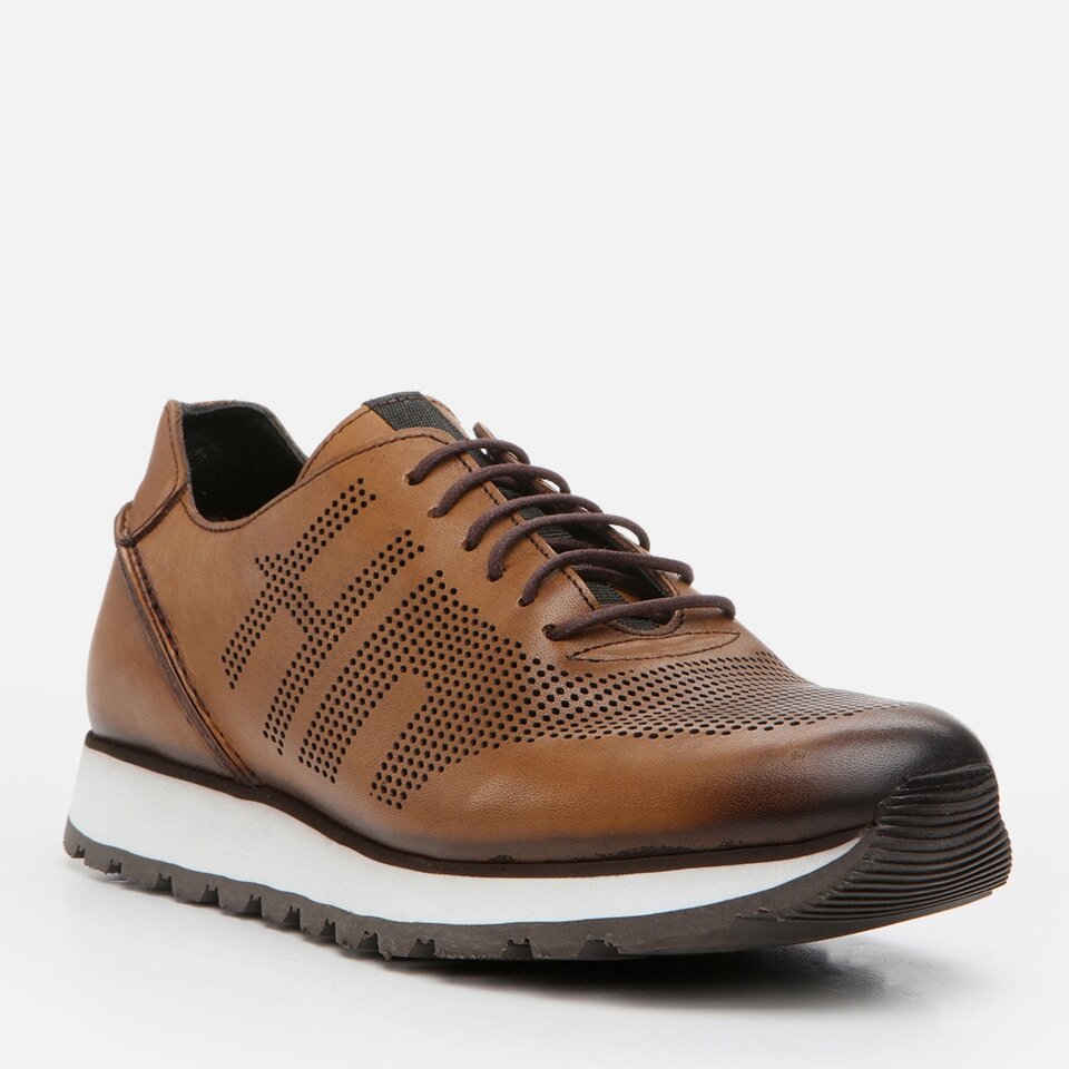 Genuine Leather Tan Men's Sneakers