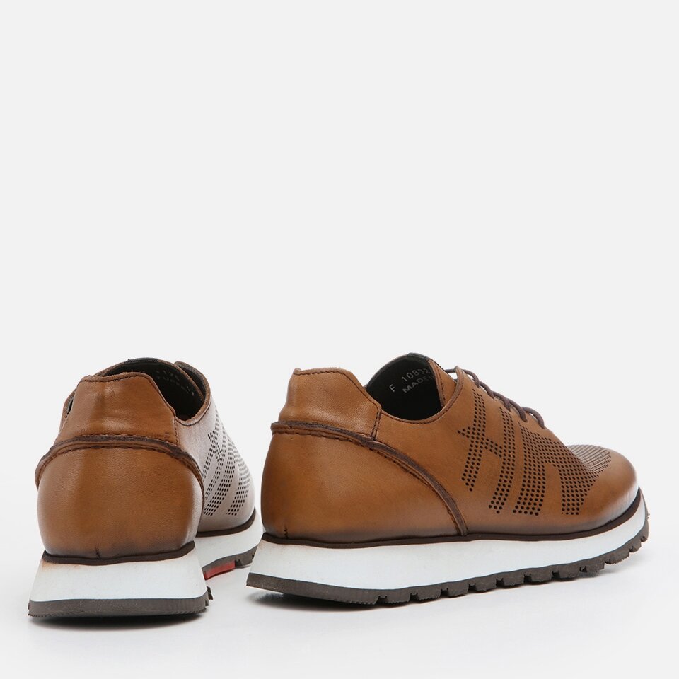 Genuine Leather Tan Men's Sneakers