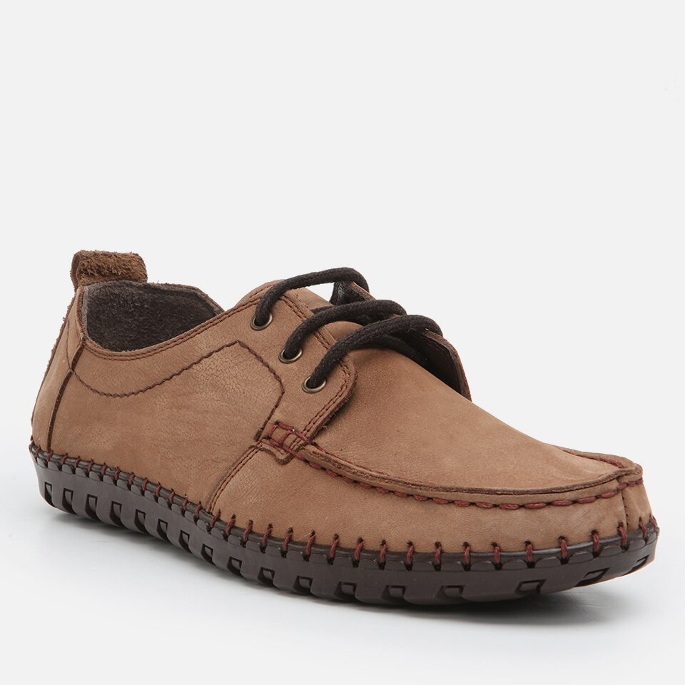 Genuine Leather Sand Beige Men's Casual Shoes