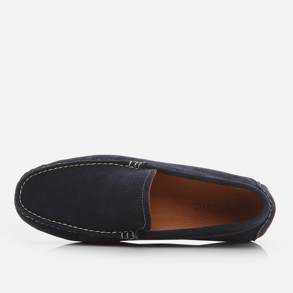 Genuine Leather Navy Blue Men's Loafer