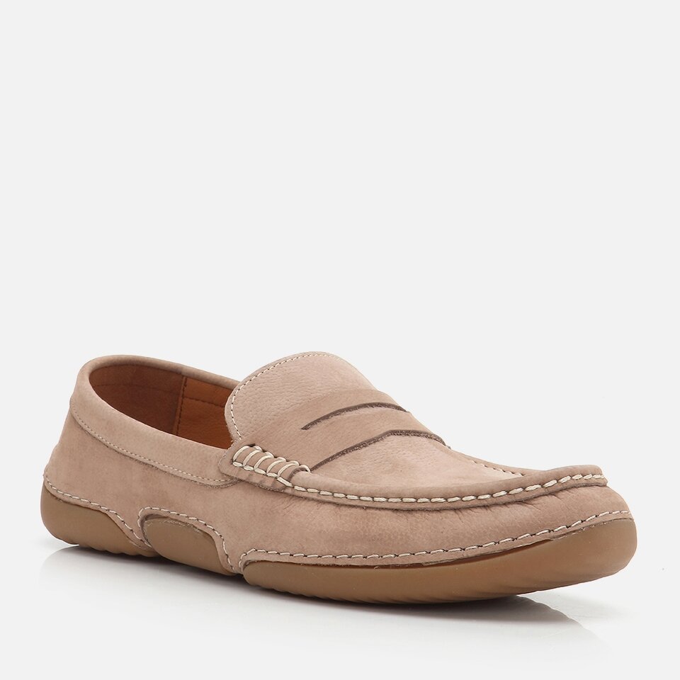 Genuine Leather Sand Beige Men's Loafer