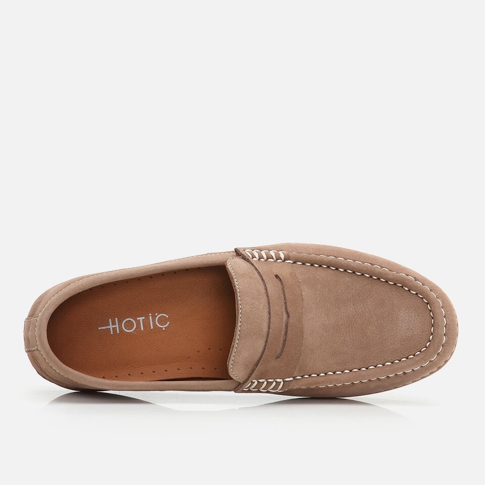 Genuine Leather Sand Beige Men's Loafer