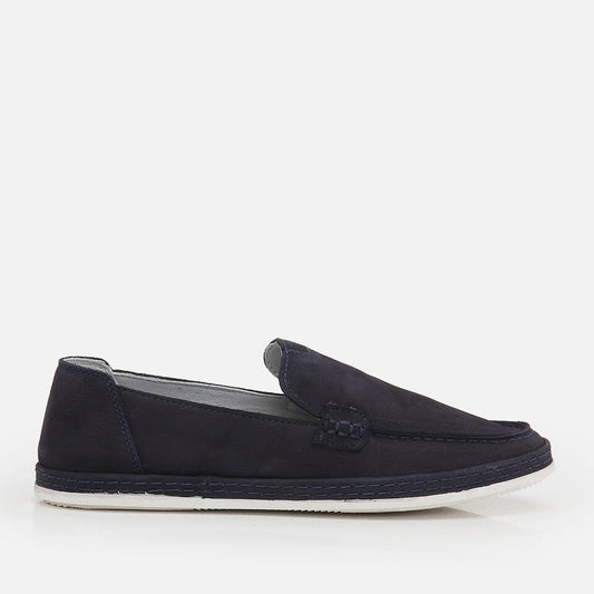 Genuine Leather Navy Blue Men's Loafer