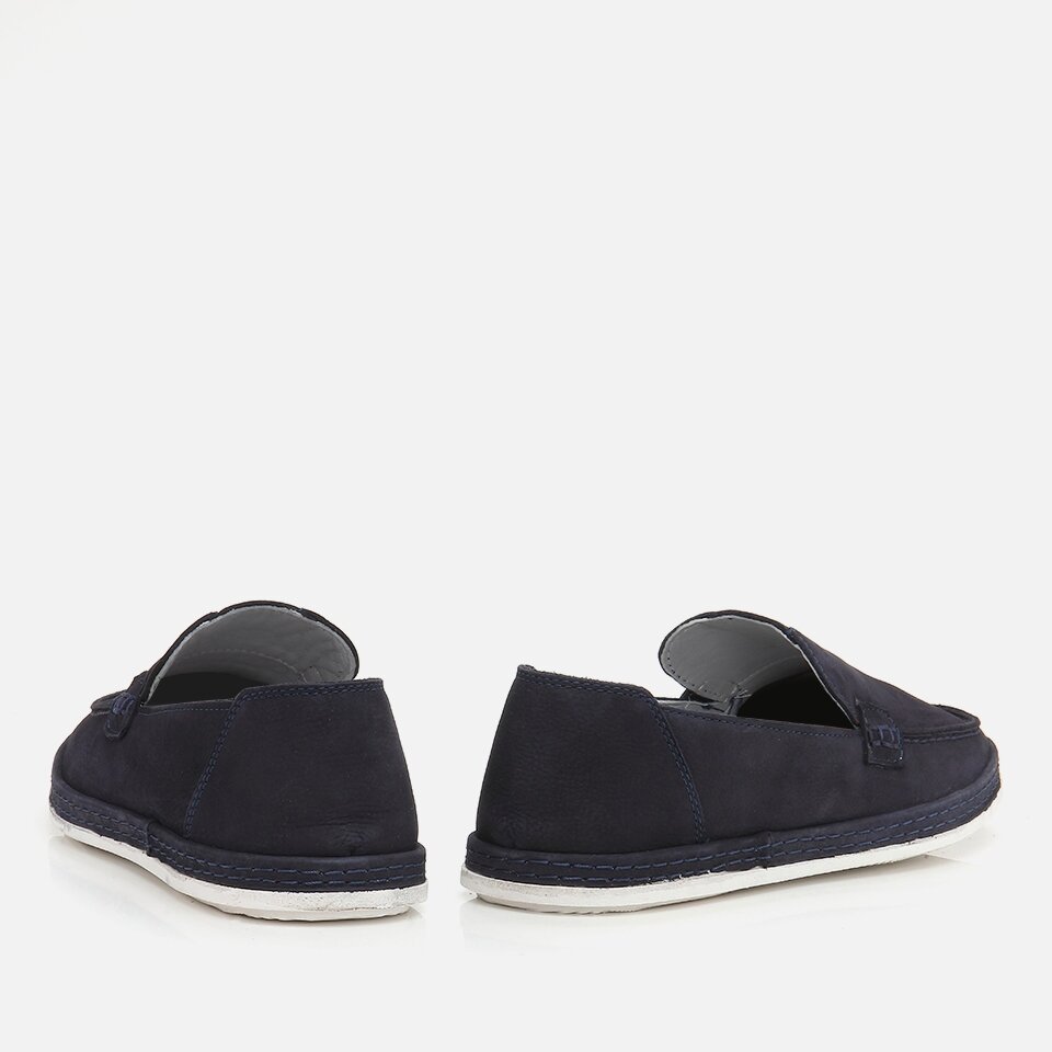 Genuine Leather Navy Blue Men's Loafer