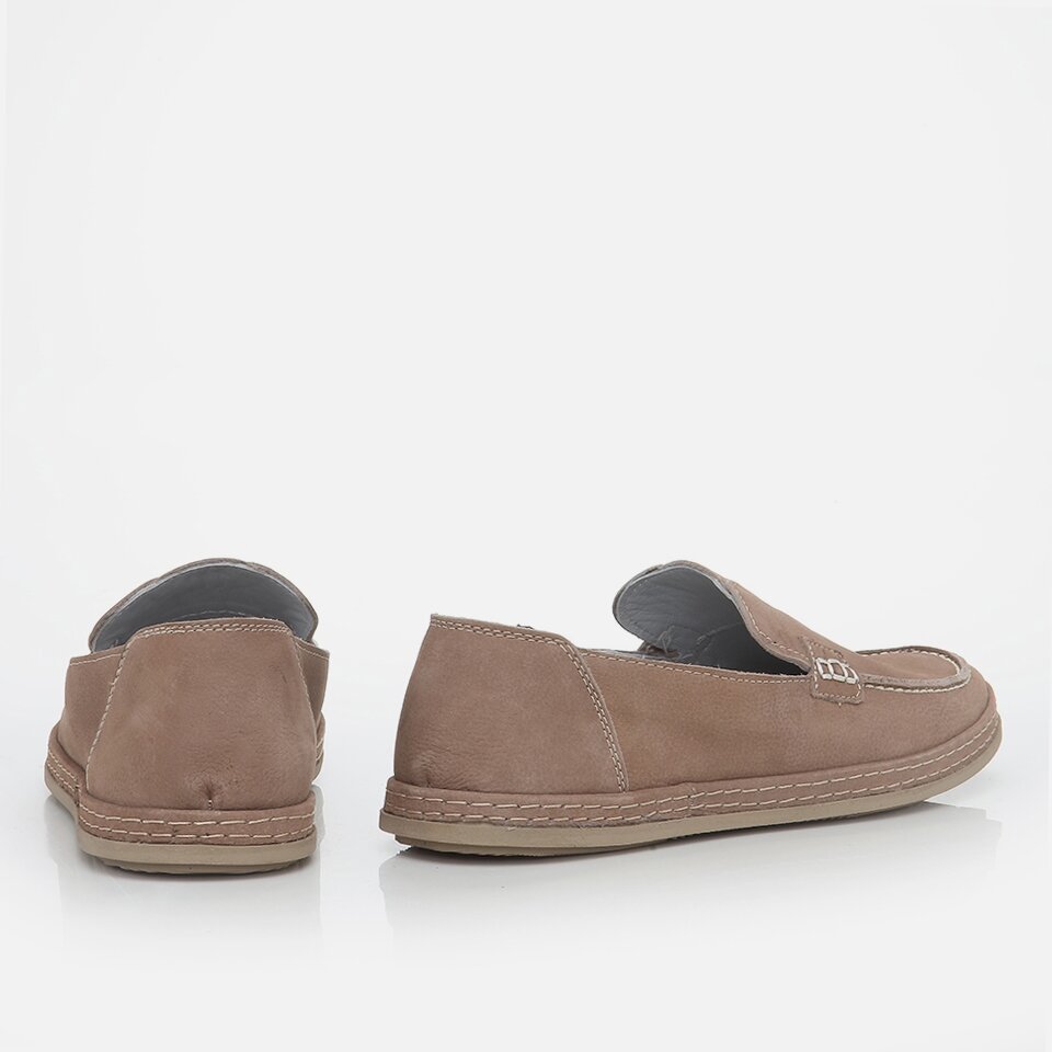 Genuine Leather Beige Men's Loafer