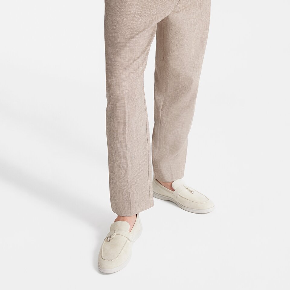 Genuine Leather Beige Men's Loafer