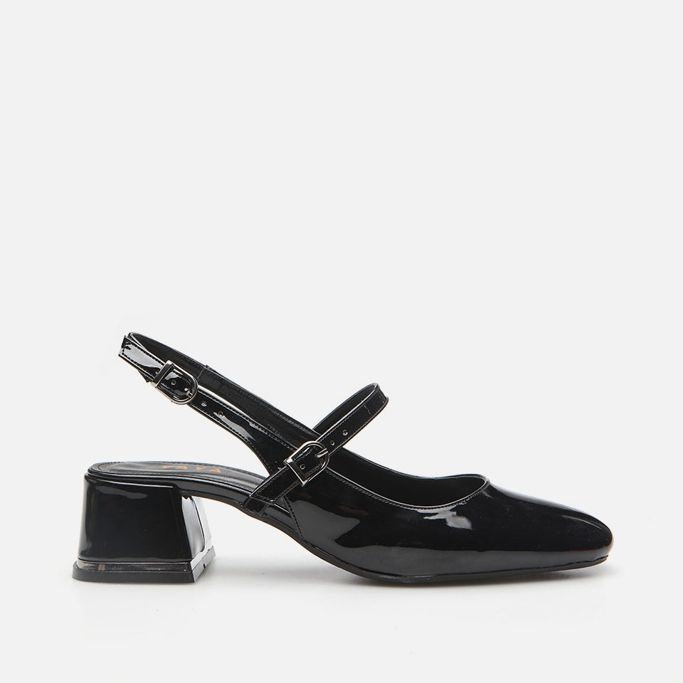 Mary Jane Black Yaya Women's Thick Heel