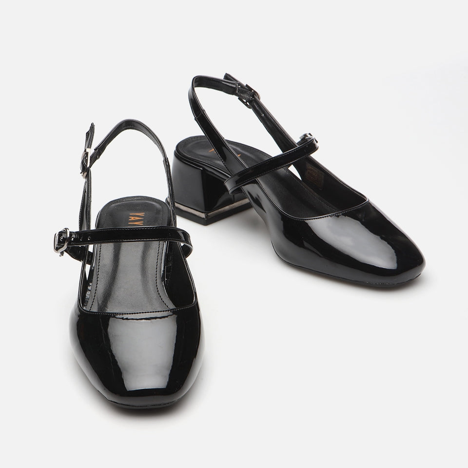 Mary Jane Black Yaya Women's Thick Heel