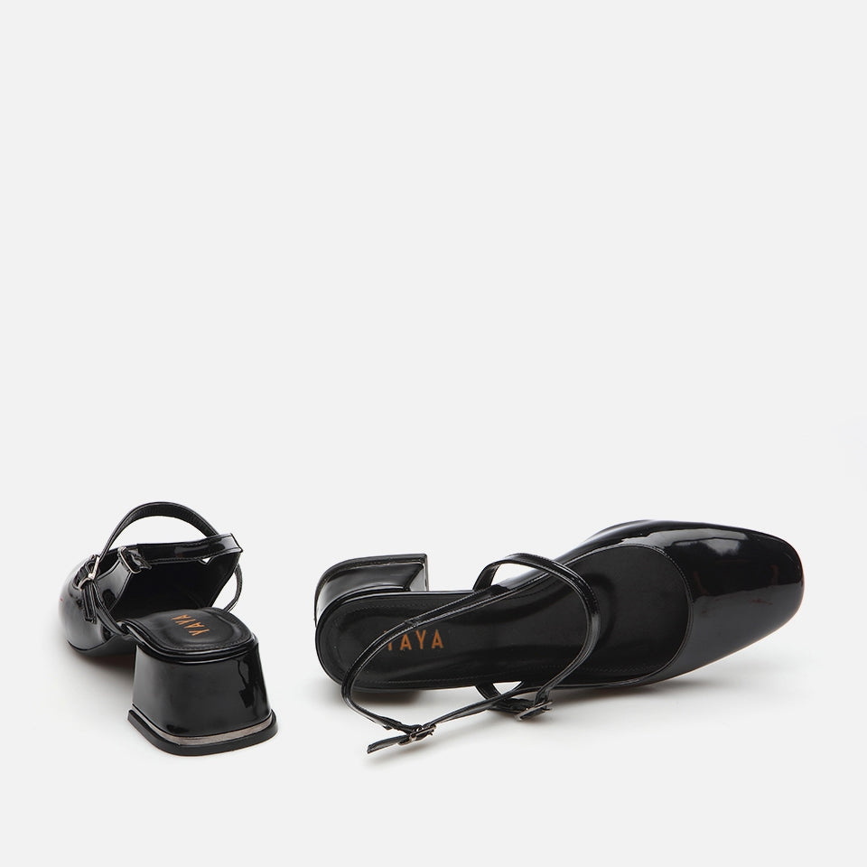 Mary Jane Black Yaya Women's Thick Heel