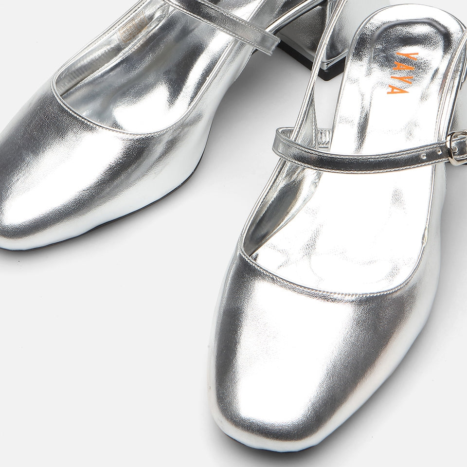 Mary Jane Lame Yaya Women's Chunky Heel