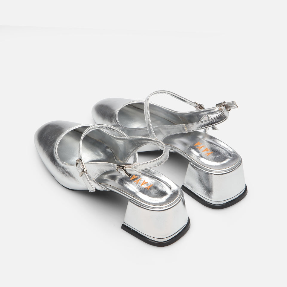 Mary Jane Lame Yaya Women's Chunky Heel