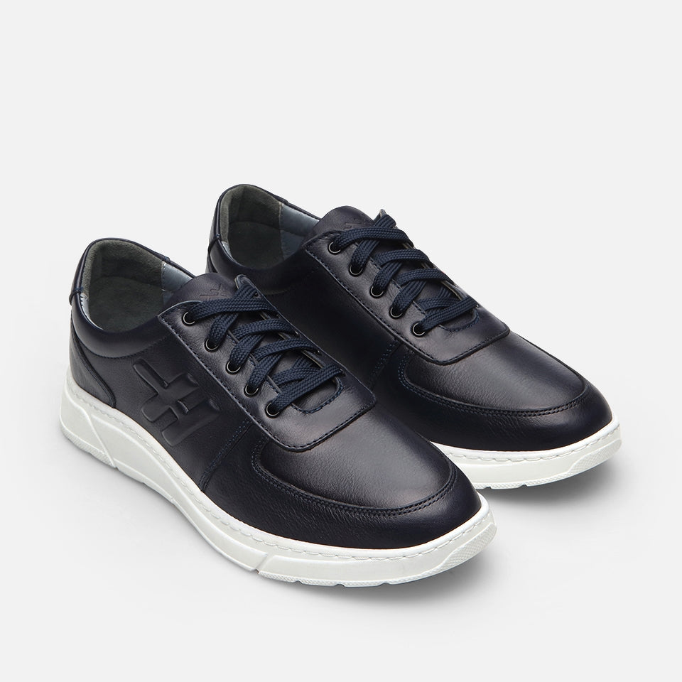 Genuine Leather Navy Blue Yaya Men's Sports Shoes