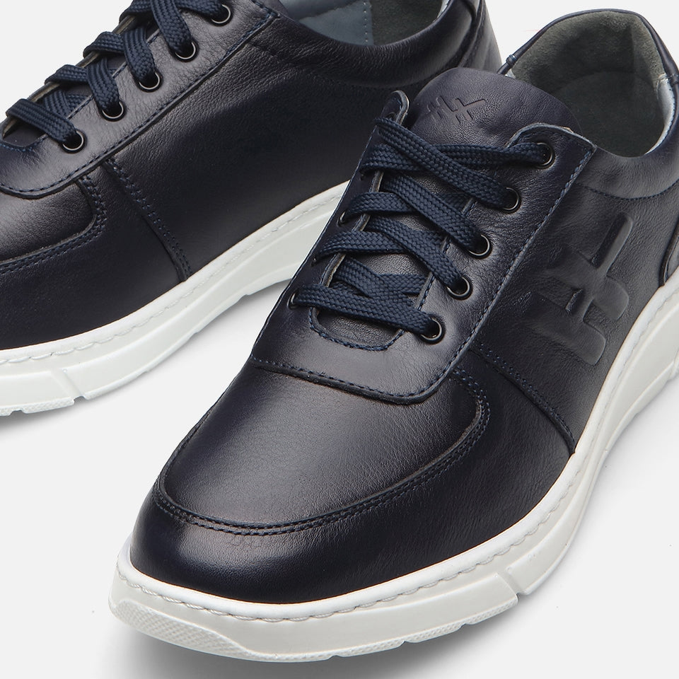 Genuine Leather Navy Blue Yaya Men's Sports Shoes