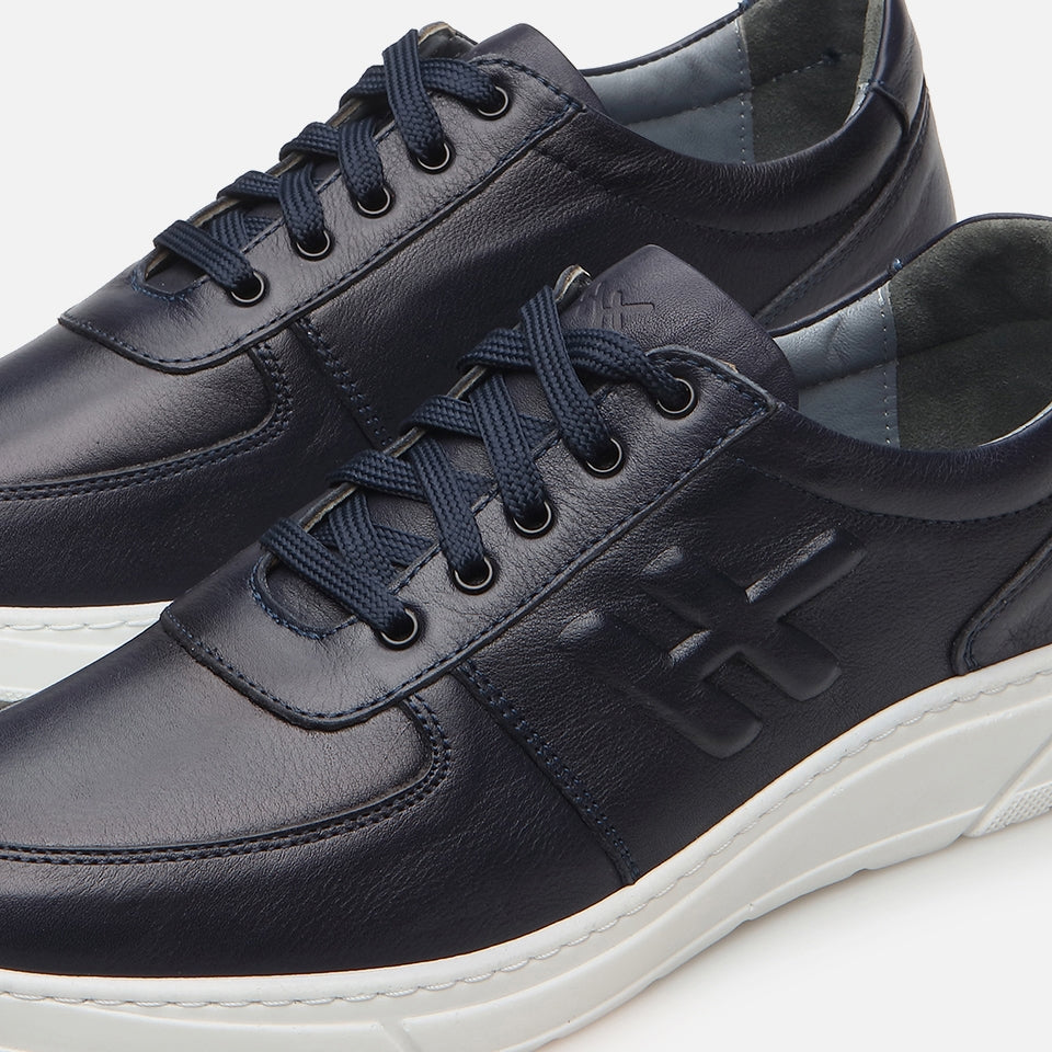 Genuine Leather Navy Blue Yaya Men's Sports Shoes