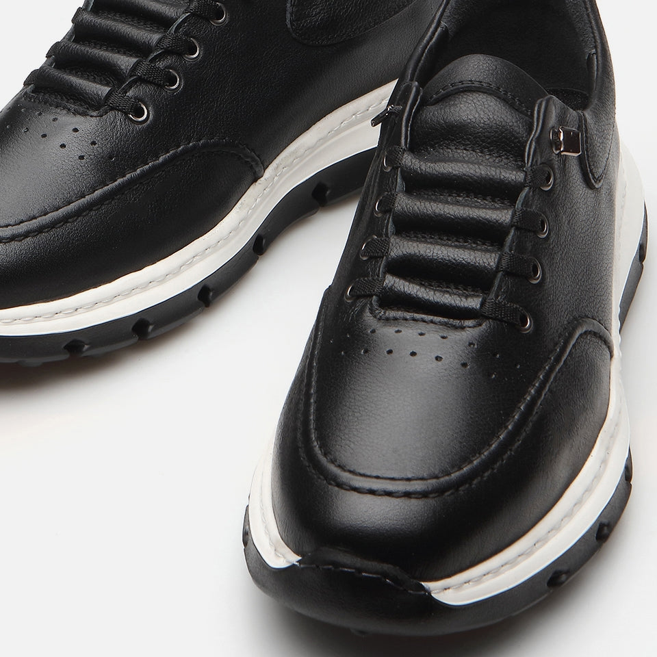 Genuine Leather Black Spring Men's Sports Shoes