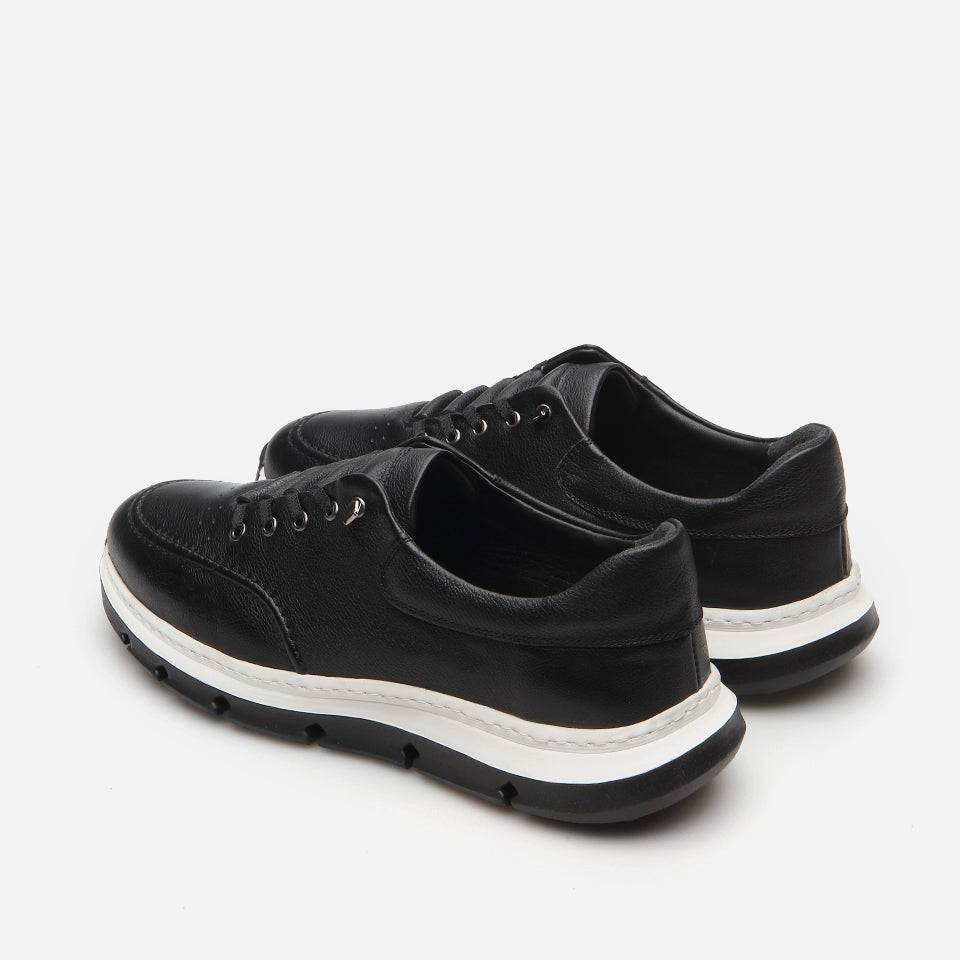 Genuine Leather Black Spring Men's Sports Shoes