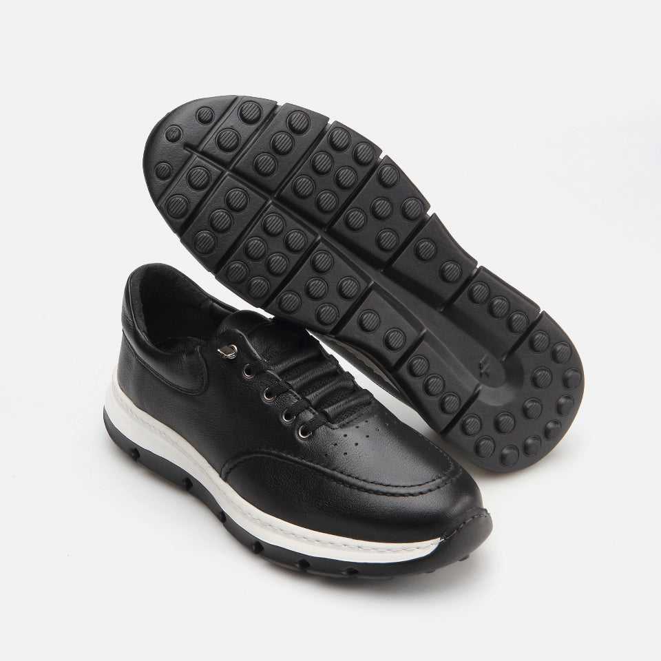 Genuine Leather Black Spring Men's Sports Shoes