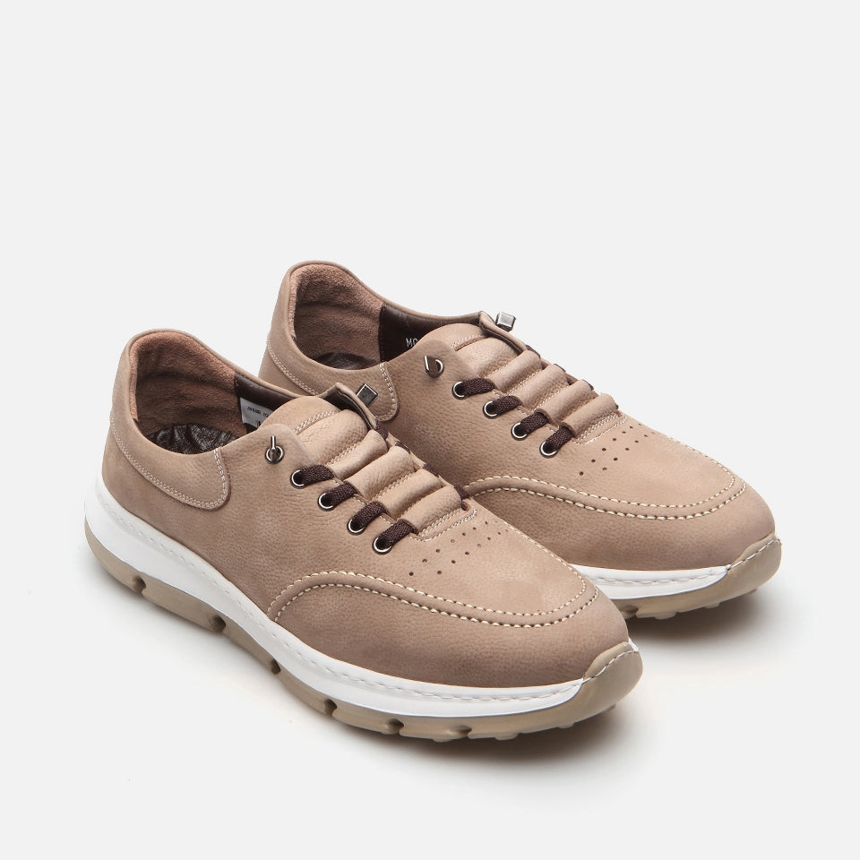 Genuine Leather Sand Beige Spring Men's Sports Shoes
