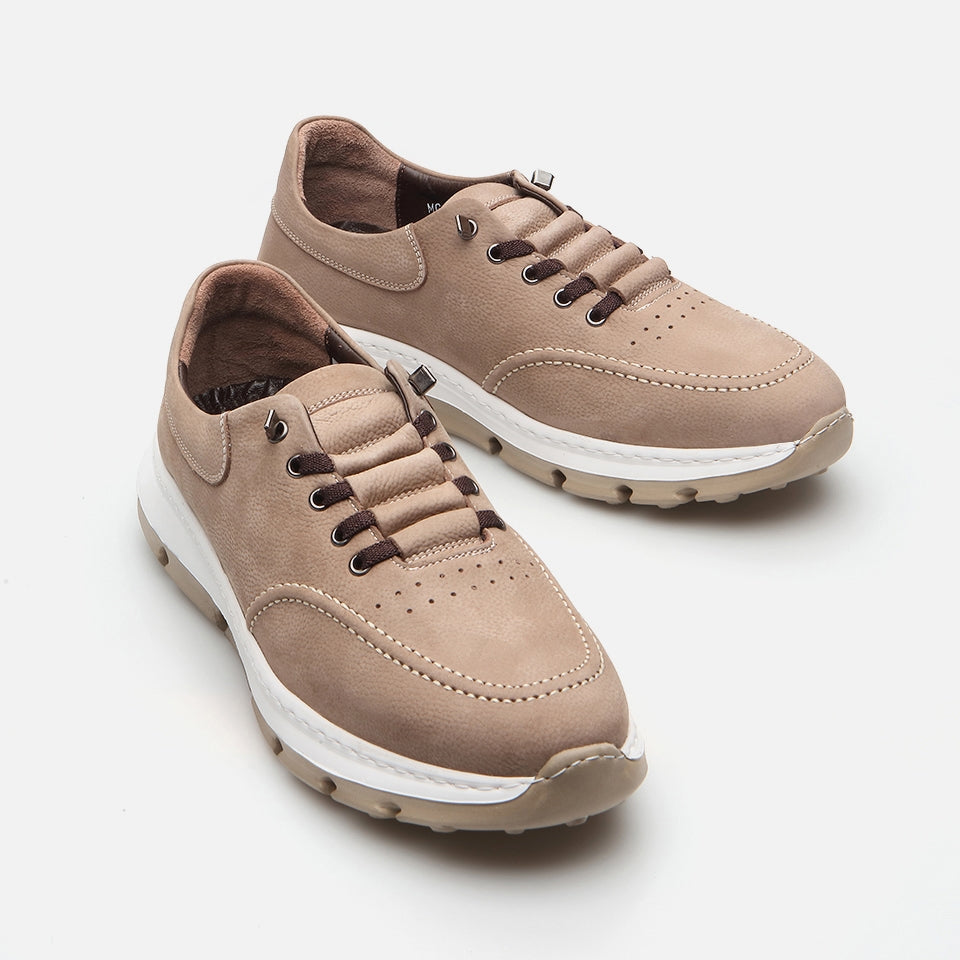 Genuine Leather Sand Beige Spring Men's Sports Shoes