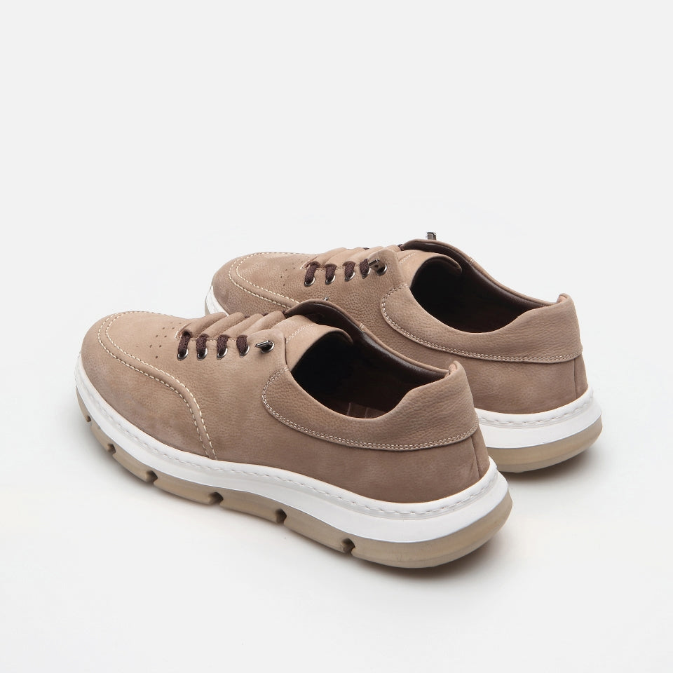 Genuine Leather Sand Beige Spring Men's Sports Shoes