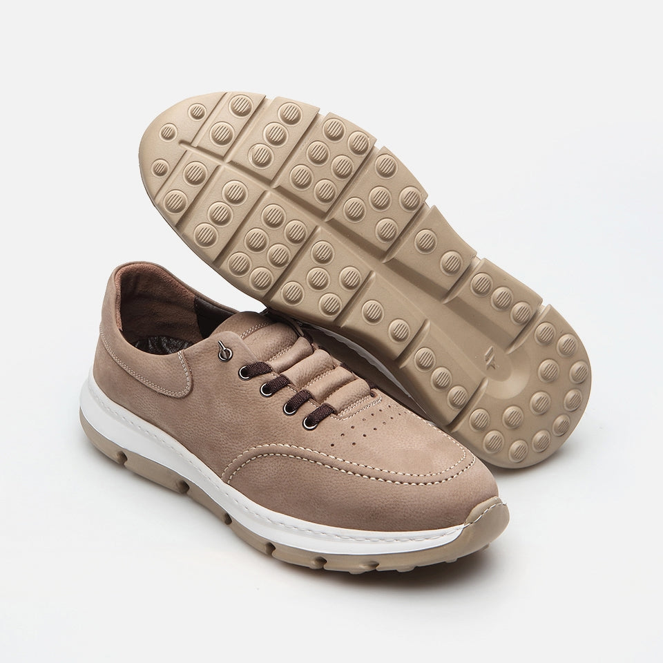 Genuine Leather Sand Beige Spring Men's Sports Shoes