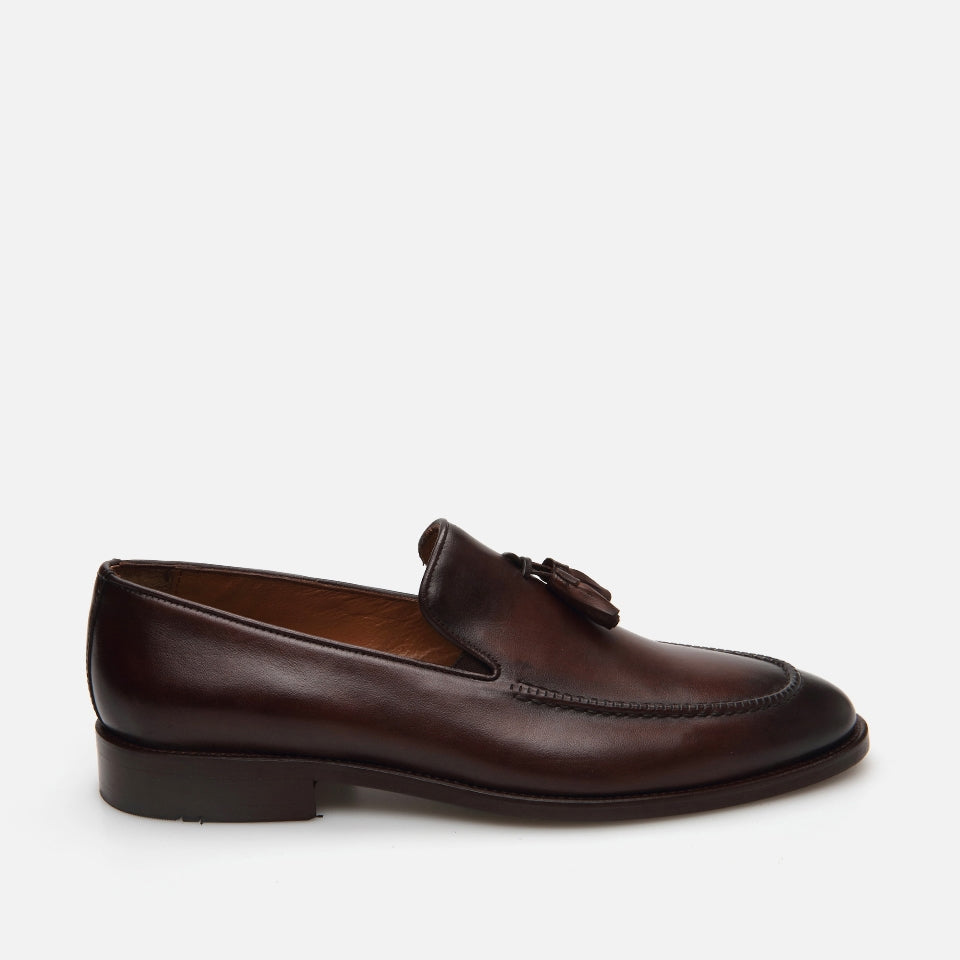 Men's Brown Leather Loafers - Genuine Leather