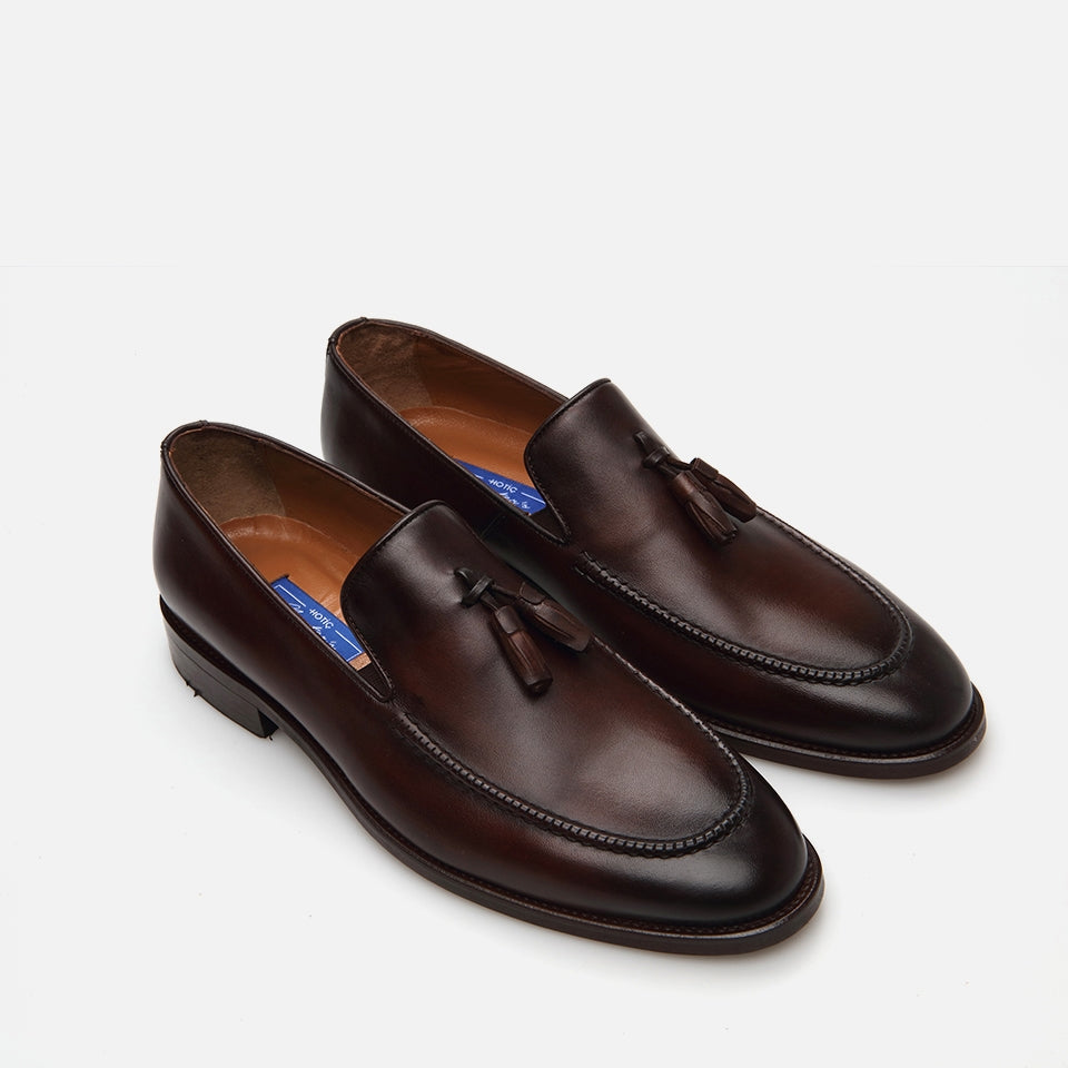Men's Brown Leather Loafers - Genuine Leather