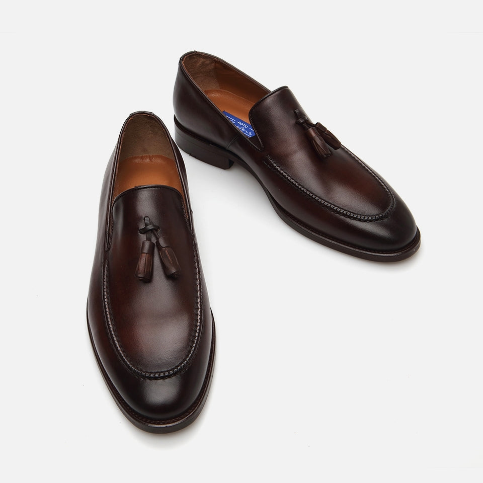Men's Brown Leather Loafers - Genuine Leather