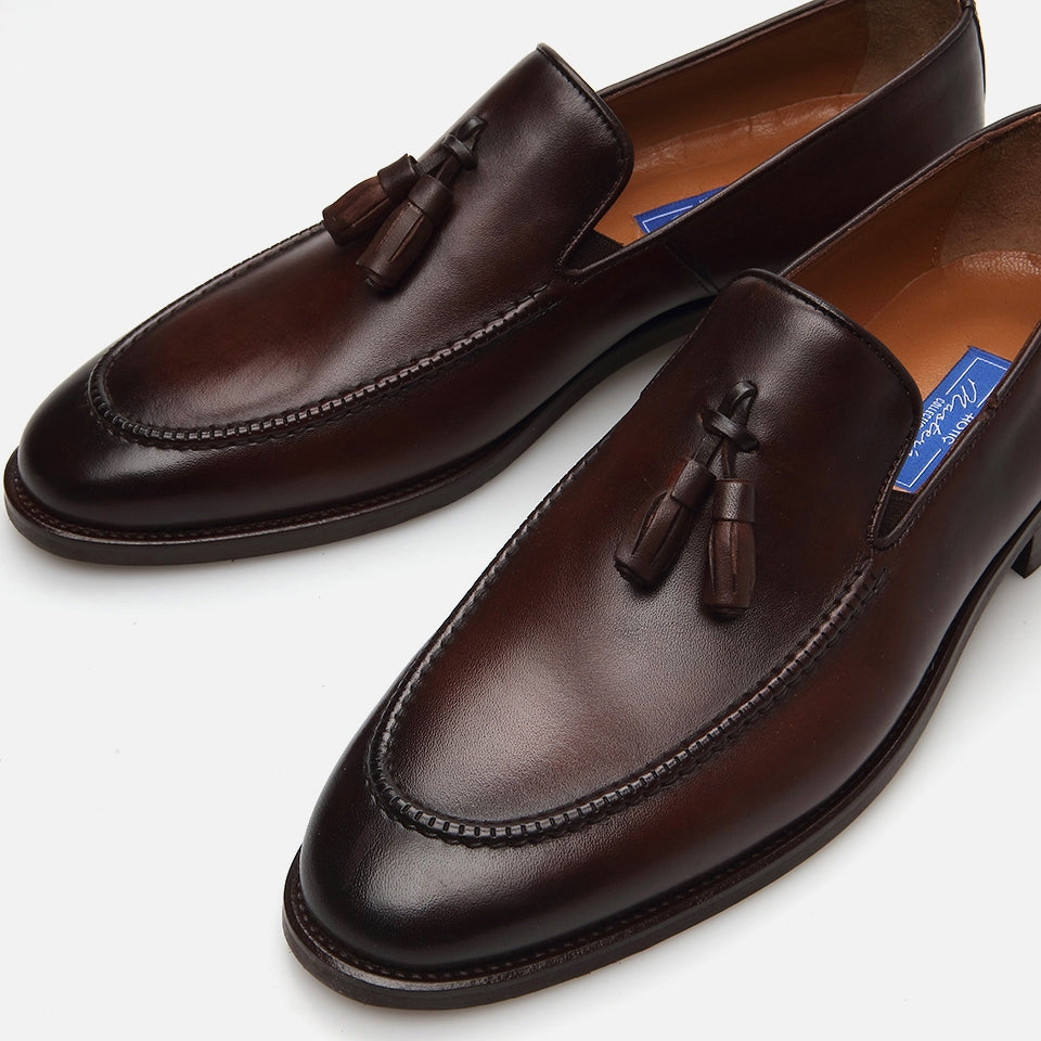 Men's Brown Leather Loafers - Genuine Leather