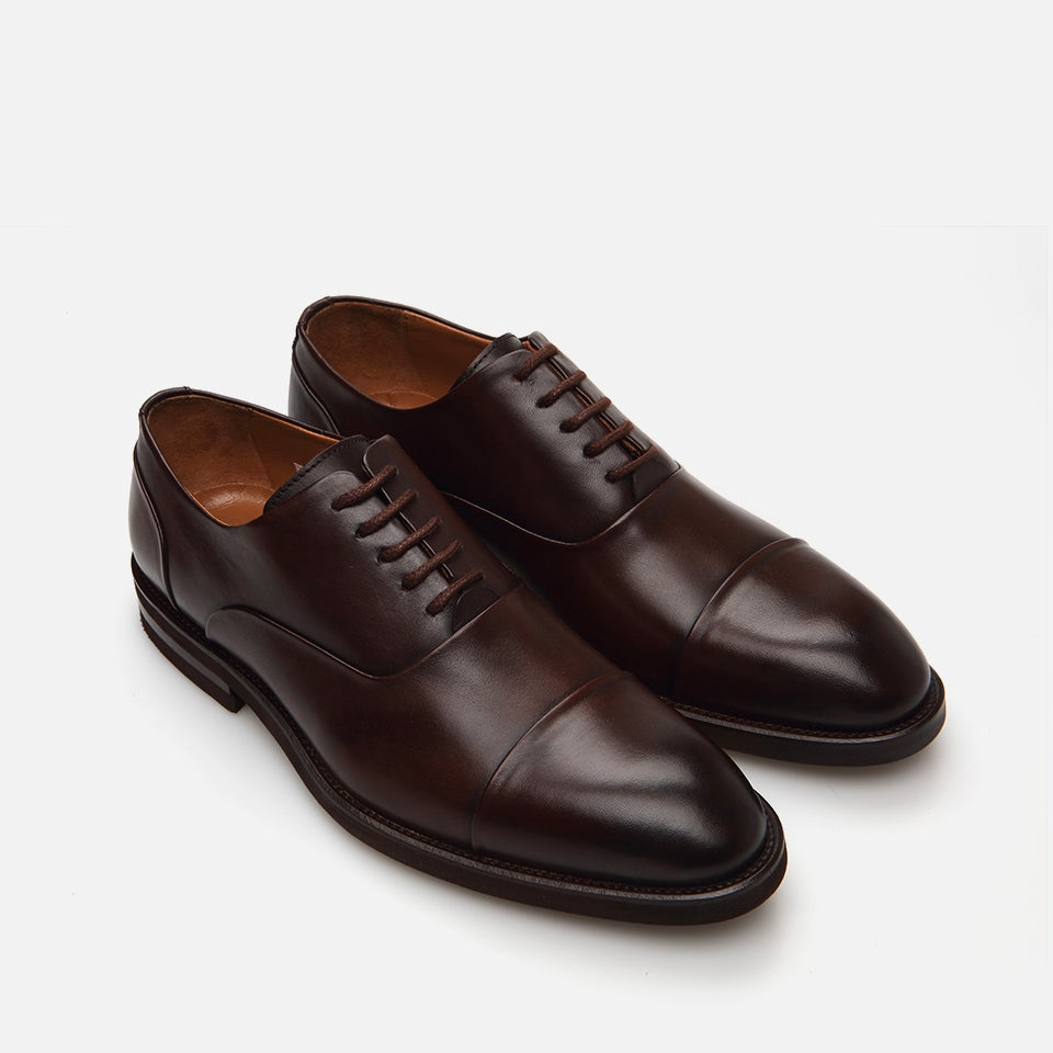 Men's Brown Leather Classic Shoes - Genuine Leather