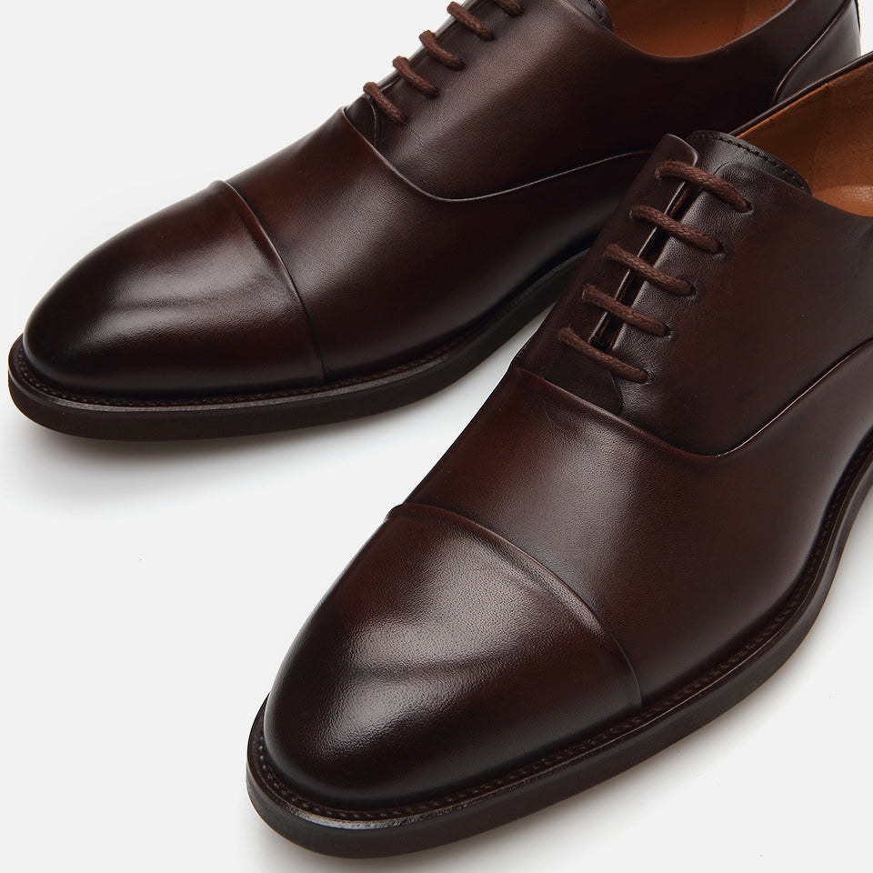Men's Brown Leather Classic Shoes - Genuine Leather