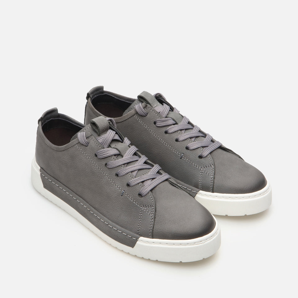 Genuine Leather Light Grey Men's Casual Shoes