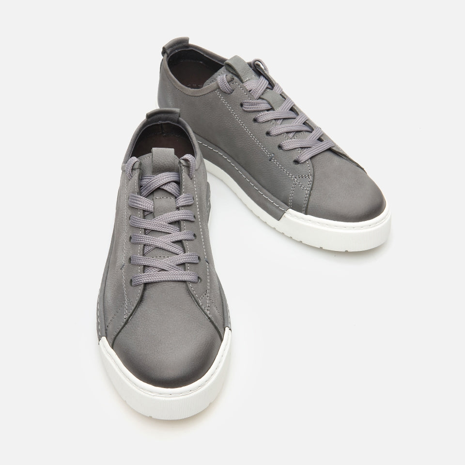 Genuine Leather Light Grey Men's Casual Shoes