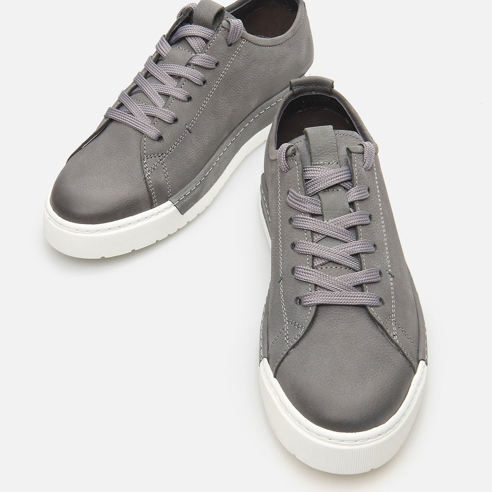 Genuine Leather Light Grey Men's Casual Shoes