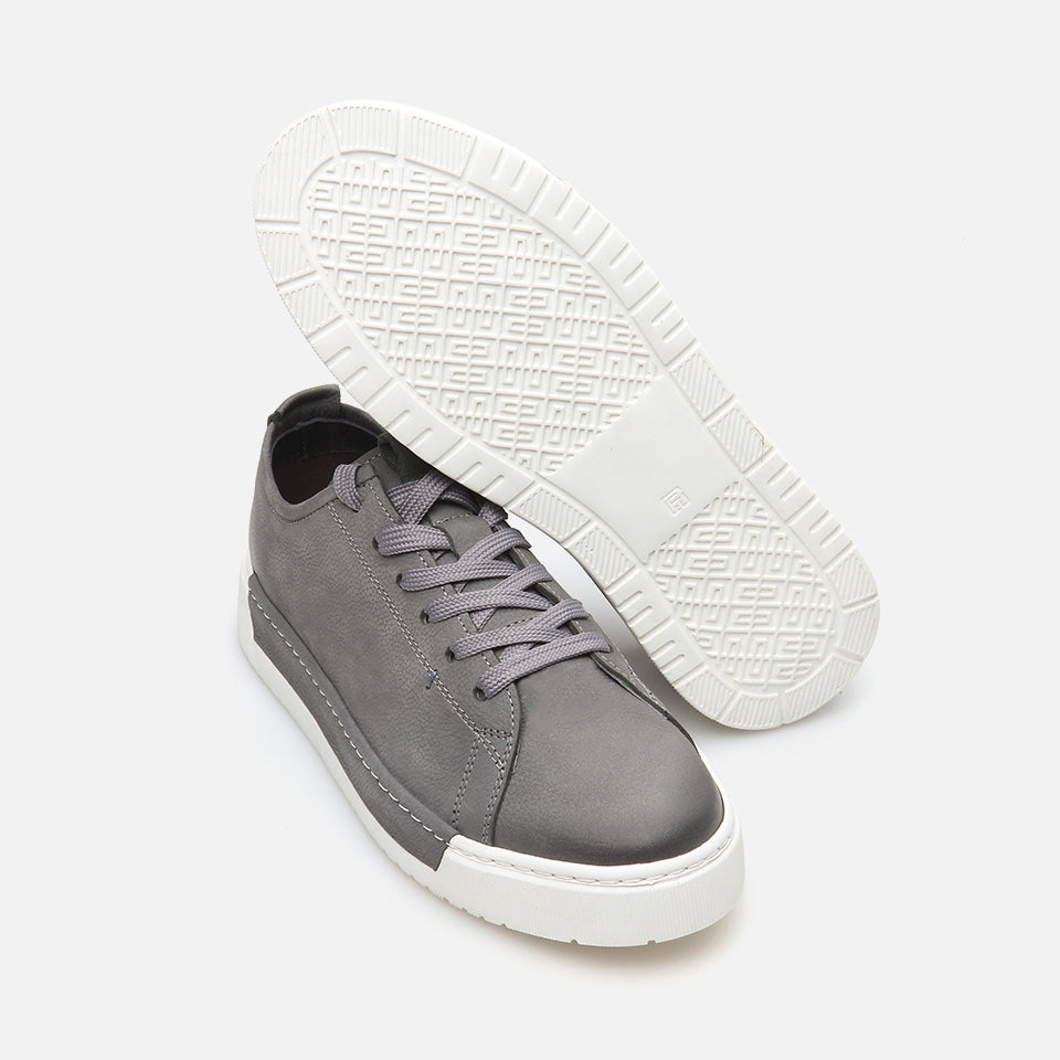 Genuine Leather Light Grey Men's Casual Shoes