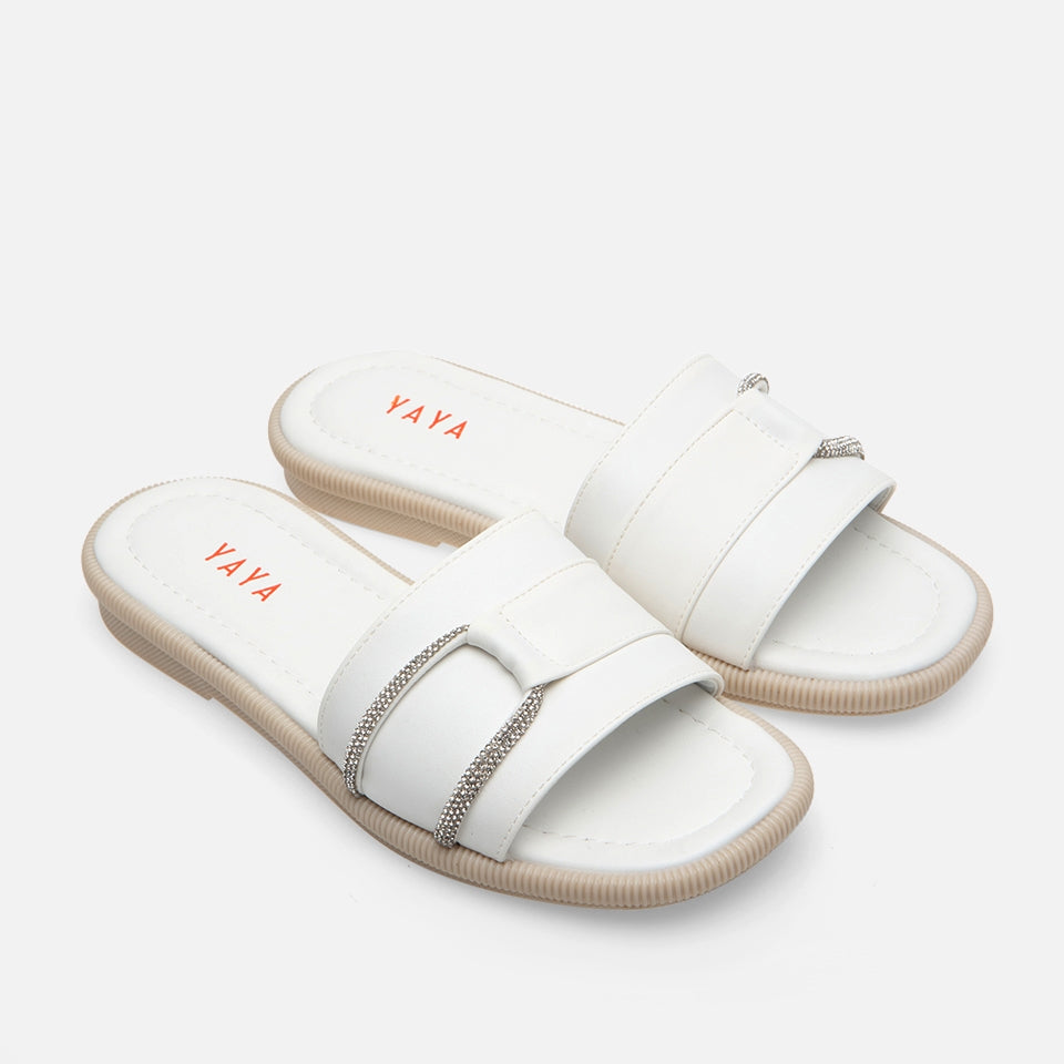 White Yaya Women's Slippers