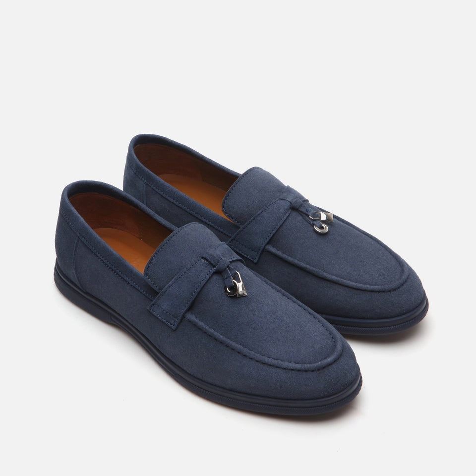 Genuine Leather Navy Blue Men's Loafer