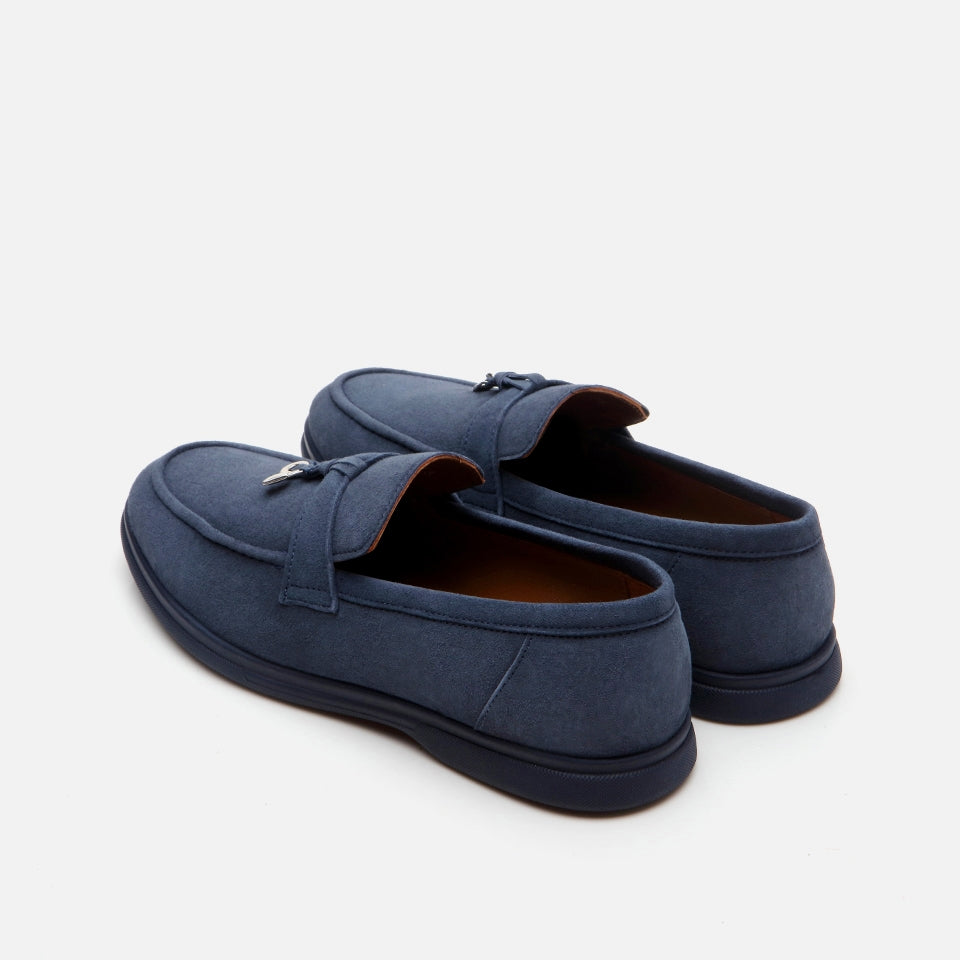 Genuine Leather Navy Blue Men's Loafer