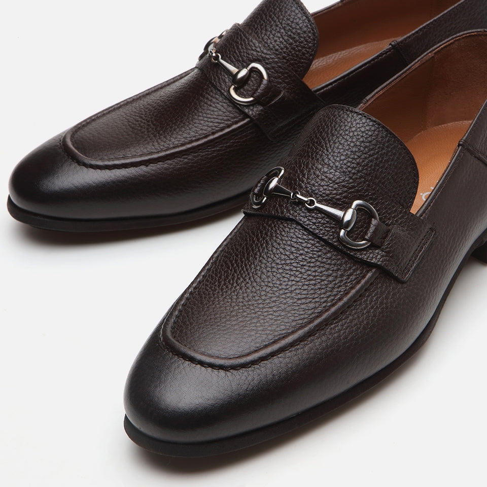 Men's Brown Leather Loafers - Genuine Leather