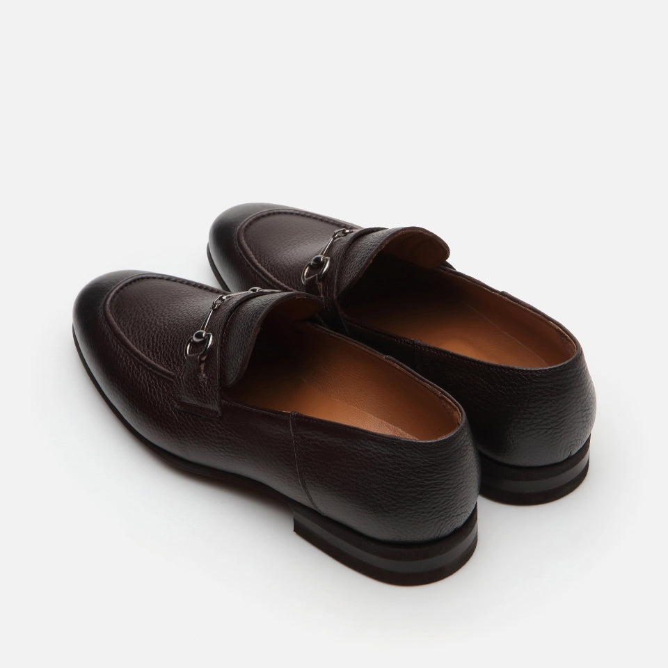 Men's Brown Leather Loafers - Genuine Leather